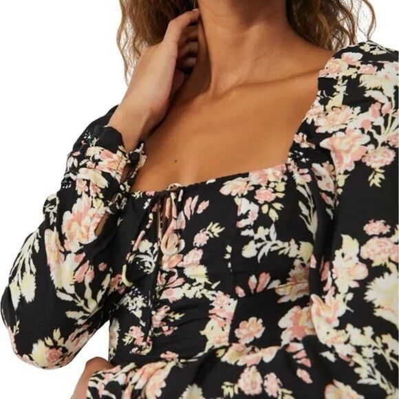 Free People NWT Hilary Printed Black Combo size Small - Picture 4 of 7